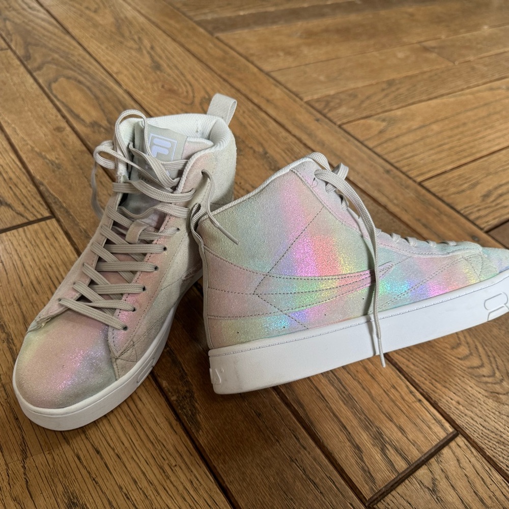Fila Iridescent High-Top Sneakers 7.5